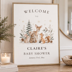 Poster Panneau de bienvenue pour une baby shower neutre s