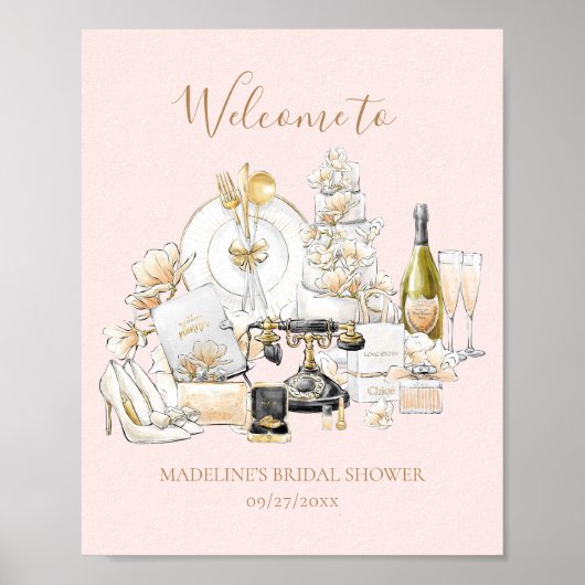 Poster Panneau de bienvenue pour une baby shower noir et  (Devant)