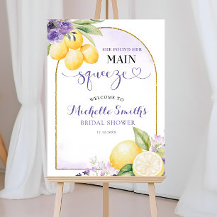 Poster Panneau de bienvenue pour une baby shower Purple f