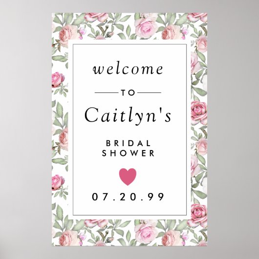 Poster Panneau de bienvenue pour une baby shower Rustique (Devant)