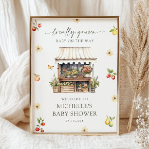 Poster Panneau de bienvenue pour une Baby Shower Rustique