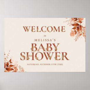 Poster Panneau de bienvenue pour une baby shower Rustique