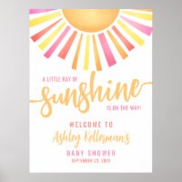 Panneau de bienvenue pour une baby shower "Sunshin