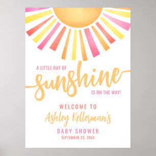 Poster Panneau de bienvenue pour une baby shower "Sunshin