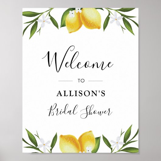 Poster Panneau de bienvenue pour une baby shower sur le t (Devant)