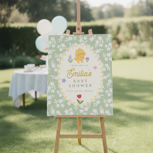 Poster Panneau de bienvenue pour une baby shower sur le t