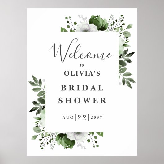 Poster Panneau de bienvenue pour une douche de mariage à  (Devant)