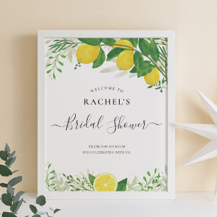 Poster Panneau de bienvenue pour une douche de mariage au