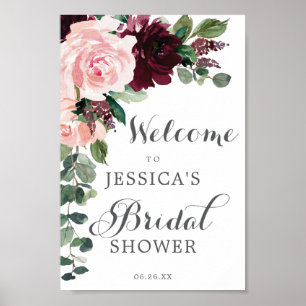 Poster Panneau de bienvenue pour une douche de mariage bo