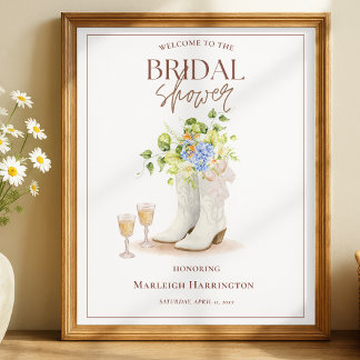 Poster Panneau de bienvenue pour une douche de mariée ave