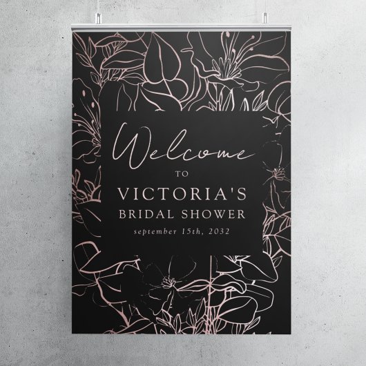 Poster Panneau de bienvenue pour une douche de mariée en 