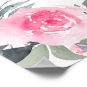 Poster Panneau de bienvenue pour une douche de mariée flo (Coin)