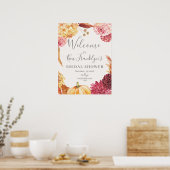 Poster Panneau de bienvenue pour une douche nuptiale flor (Cuisine)