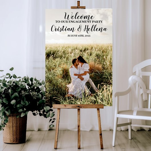 Poster Panneau de bienvenue pour une fête de fiançailles 