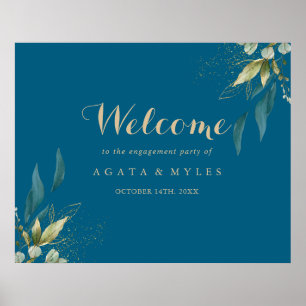 Poster Panneau de bienvenue pour une fête de fiançailles 