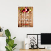 Poster Panneau de bienvenue pour une fête de mariage flor (Bureau à domicile)