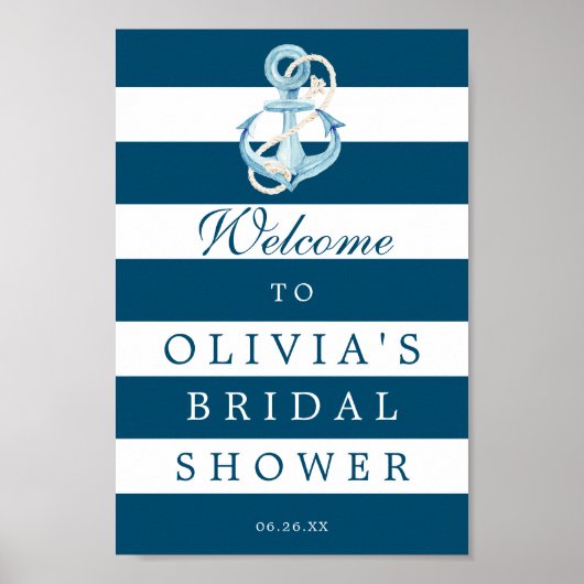 Poster Panneau de bienvenue pour une fête de mariage Naut (Devant)