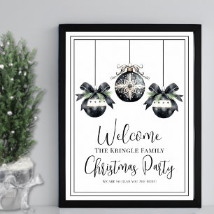 Poster Panneau de bienvenue pour une fête de Noël d'hiver