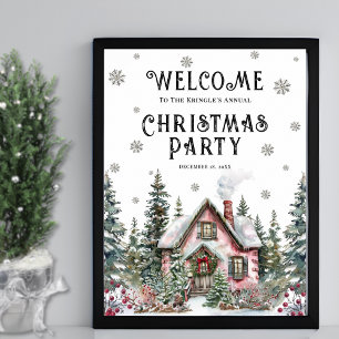 Poster Panneau de bienvenue pour une fête de Noël festive