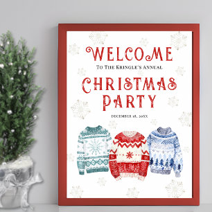 Poster Panneau de bienvenue pour une fête de Noël festive