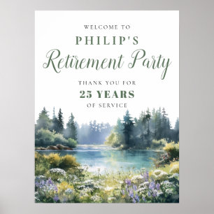 Poster Panneau de bienvenue pour une fête de retraite au