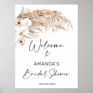 Poster Panneau de bienvenue pour une fête prénuptiale Boh