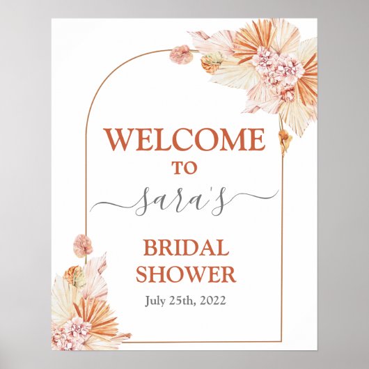 Poster Panneau de bienvenue pour une fête prénuptiale en  (Devant)