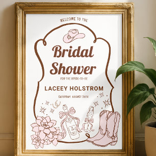 Poster Panneau de bienvenue pour une fête prénuptiale wes