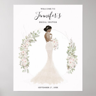 Poster Panneau de bienvenue pour une mariée afro-américai