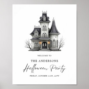 Poster Panneau de bienvenue pour une soirée d'Halloween p