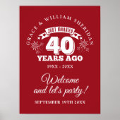 Poster Panneau de bienvenue Ruby 40 ans de mariage (Devant)