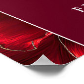 Poster Panneau de bienvenue Ruby Red Floral 40e anniversa (Coin)
