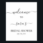Poster Panneau de bienvenue simple et minimaliste pour la<br><div class="desc">Panneau de bienvenue simple et minimaliste pour la douche de la mariée</div>