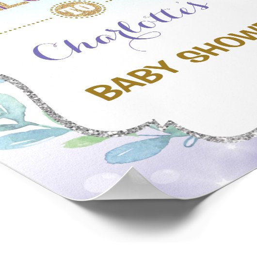 Poster Panneau de bienvenue sirène Fête pour bébé Décorat (Coin)