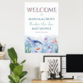 Poster Panneau de bienvenue sous la mer (Bureau à domicile)