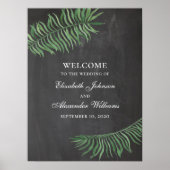 Poster Panneau de bienvenue tropical. Chalkboard mariage  (Devant)