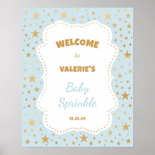 Poster Panneau de bienvenue Twinkle Star baby shower or b