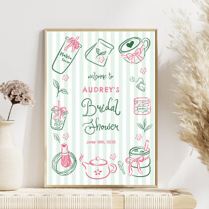 Poster Panneau de bienvenue vert pour enterrement de vie