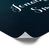 Poster Panneau de bienvenue vin de mariage bleu marine bu (Coin)