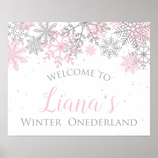 Poster Panneau de bienvenue Winter Onederland (Devant)