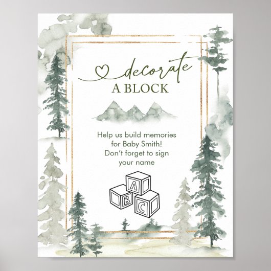 Poster Panneau de bloc décoratif de forêt d'aventure à l' (Devant)