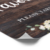 Poster Panneau de bois rustique feuillage verdure boho (Coin)