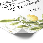 Poster Panneau de boisson Bar Main Squeeze Lemon Mimosa (Coin)