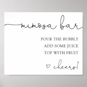 Poster Panneau de boisson de bar Mimosa de calligraphie s