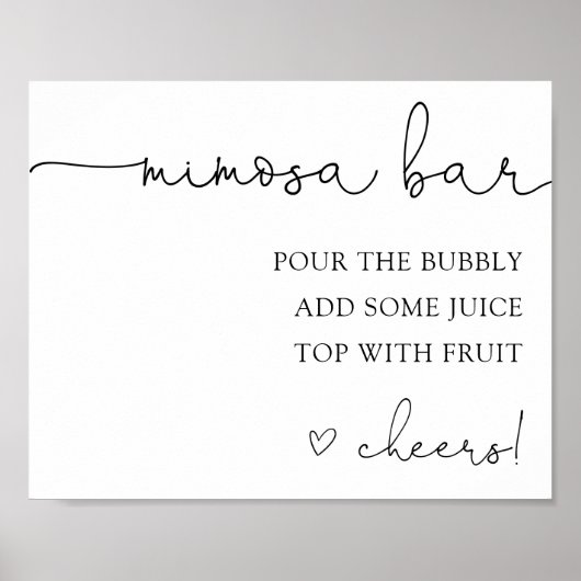 Poster Panneau de boisson de bar Mimosa de calligraphie s (Devant)