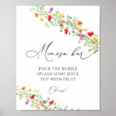 Poster Panneau de boisson de bar mimosa de fleur sauvage  (Devant)