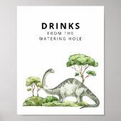 Poster Panneau de boisson de dinosaure jurassique à l'aqu (Devant)