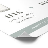 Poster Panneau de boisson de signature de vert sauge de N (Coin)