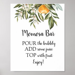 Poster Panneau de boisson pour Baby Shower Momosa Bar