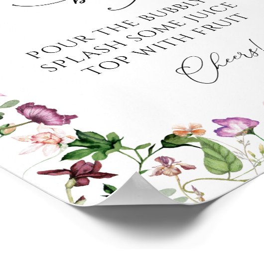 Poster Panneau de boisson pour bar botanique Mimosa (Coin)